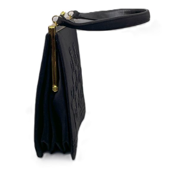 Vintage 1960’s Flocked Silk Handbag by Bienen-Davis - Picture 6 of 9